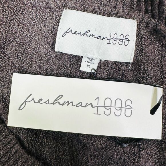 Freshman 1996 Brown Knit Button-Down Cropped Cardigan Sweater - Size XL - Picture 4 of 5